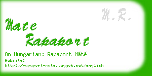 mate rapaport business card