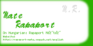mate rapaport business card